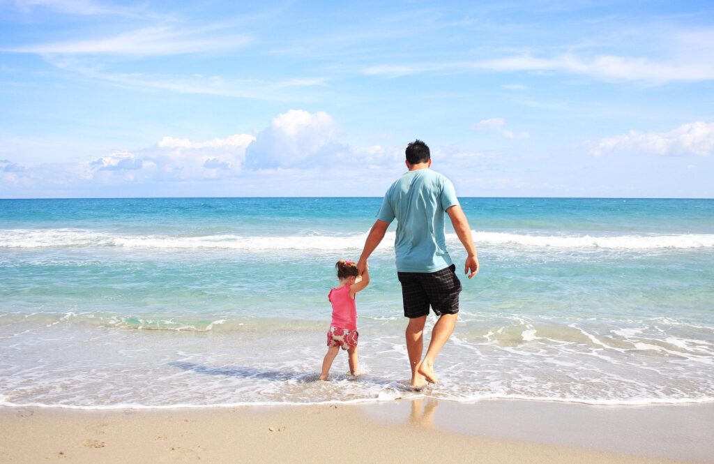 father daughter beach